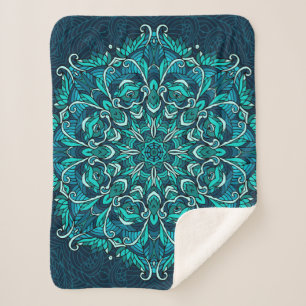 Blaues ethnisches Mandala. Raster-Kopie Sherpadecke