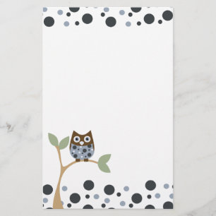 Blaues Eulen-Baby Briefpapier