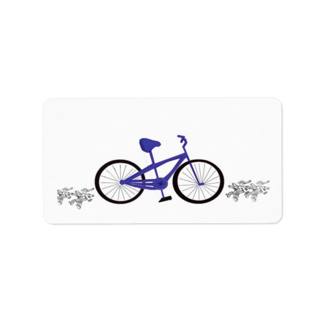 Blaues Fahrrad Adressaufkleber (Vorne)