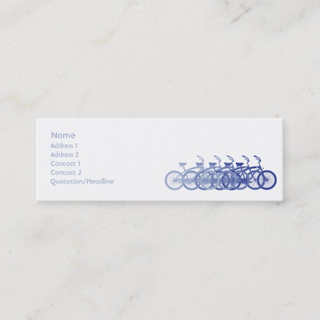 Blaues Fahrrad - dünn Mini Visitenkarte (Vorderseite)