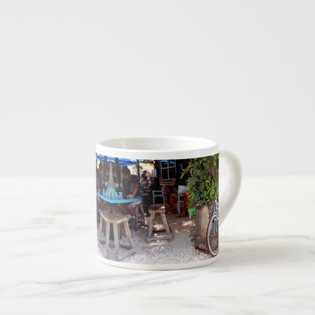 Blaues Fahrrad Espressotasse (Vorderseite Rechts)