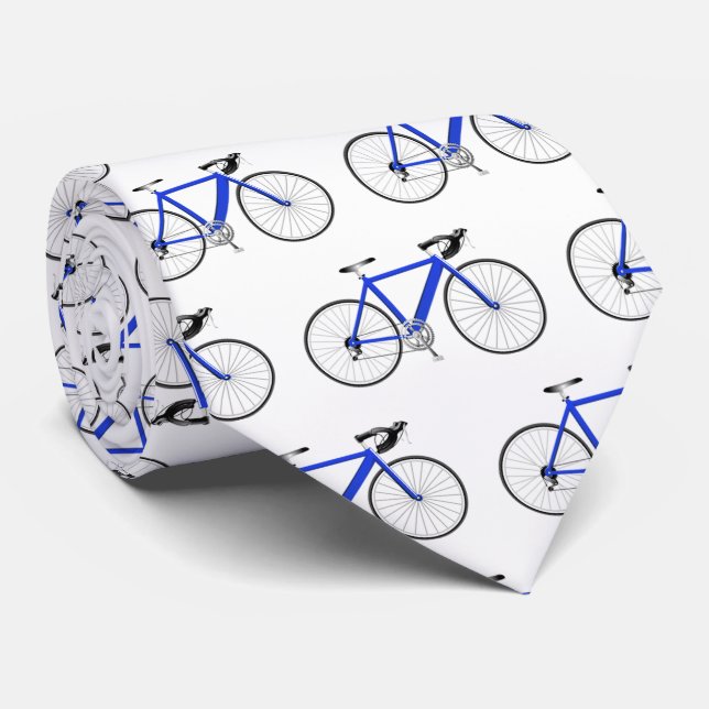 blaues Fahrrad in Weiß Krawatte (Gerollt)