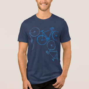 Blaues Fahrrad inspiriert Tri-Blend Shirt