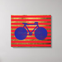 blaues Fahrrad u. goldene/rote Streifen