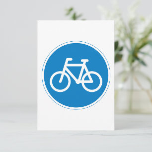 Blaues Fahrradsymbol Schild Radweg Zeichen Einladung