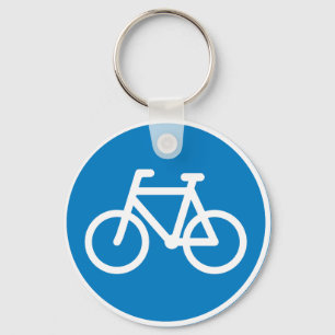 Blaues Fahrradsymbol-Schild Radweg Zeichen Schlüsselanhänger