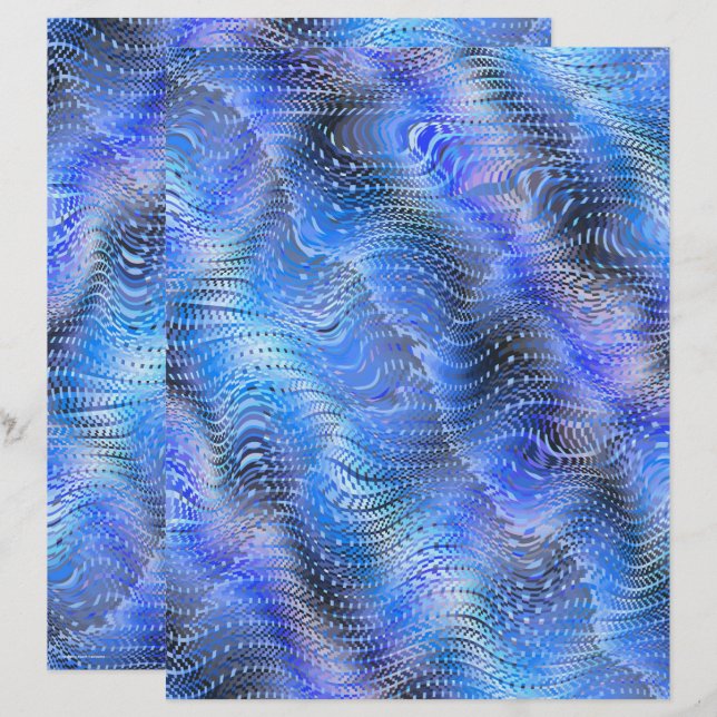 Blaues falsches Schlangenhaut Scrapbook Papier dop (Vorne/Hinten)