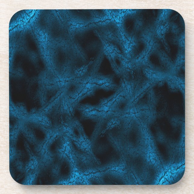 Blaues Fantasiemuster Untersetzer (Vorderseite)