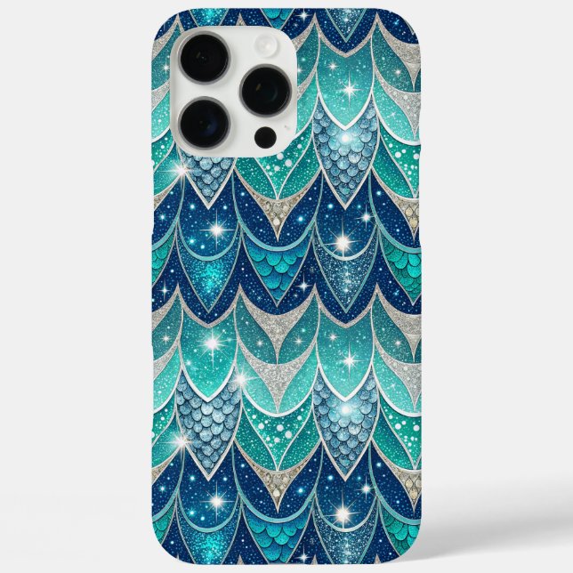 Blaues Feathmuster Case-Mate iPhone Hülle (Rückseite)