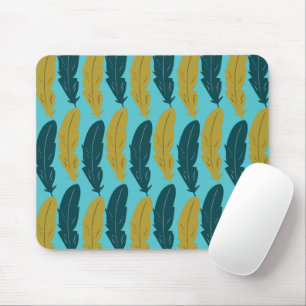 Blaues Federmuster Mousepad