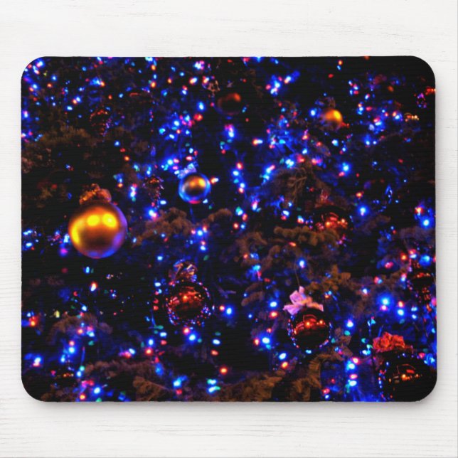 Blaues Feiertags-Glühen Mousepad (Vorne)