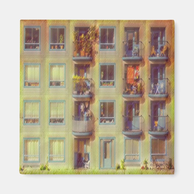 Blaues Fenster Magnet (Vorne)