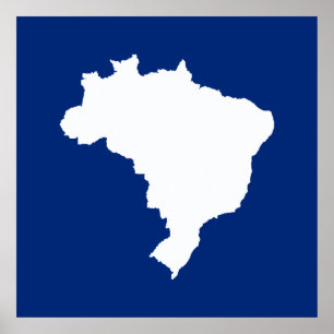 Blaues festes Brasilien in Emporiomoffa Poster