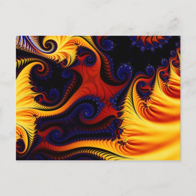 Blaues Feuer 1 Postkarte (Vorderseite)