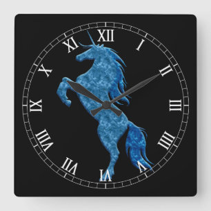 Blaues Feuer Einhorn Römische Uhr