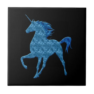 Blaues Feuer Einhorn Tile Fliese