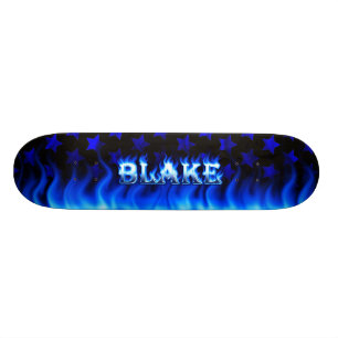 Blaues Feuer Skatersollie Skateboard. Skateboard