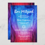 Blaues Feuer und Eis | Star von David Bar Mitzvah Einladung<br><div class="desc">Atemberaubend Blau und Rot, Feuer und Eis Party Thema Bar Mitzvah Einladungen können Sie ganz Ihre eigenen mit einer personalisierten Touch. Die originale Aquarellbilder zeigen Flammen aus rotem Feuer und blauem Eis, die sich zu lila und violetten Farbtönen verbinden. Dieses personalisierte Bar Mitzvah Einladungs-Template ist mit einem flammenähnlichen, modernen Skript...</div>