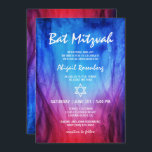 Blaues Feuer und Eis | Star von David Bat Mitzvah Einladung<br><div class="desc">Elegante, blaue, rote Feuer- und Eisladen Bat Mitzvah, die einfach mit Ihren eigenen Details angepasst werden können. Die wunderschöne Aquarellbild zeigt die tanzenden Flammen von Rot und Blau mit lila und violetten Mischungen. Diese personalisierte Bat Mitzvah Einladungsvorlage wird mit einem flammenähnlichen Schrift und einem modernen serifenlosen Schriftart-Stil erstellt. Der Stern...</div>
