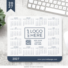 Blaues Firmenlogo 2027 Kalender Mauspad