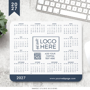 Blaues Firmenlogo 2027 Kalender Mauspad