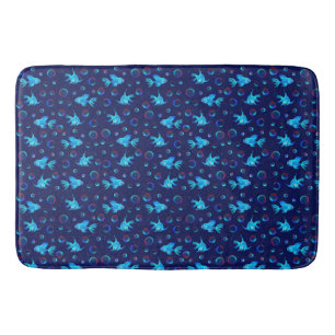 Blaues Fisch Badematte