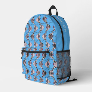 Blaues Fisch Bedruckter Rucksack