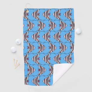 Blaues Fisch Golfhandtuch