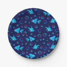 Blaues Fisch Pappteller