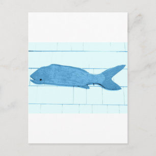 Blaues Fisch Postkarte