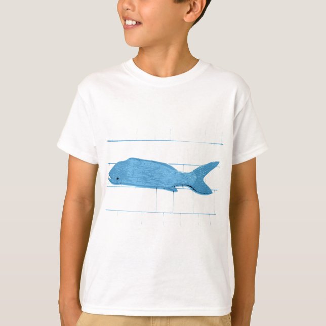Blaues Fisch T-Shirt (Vorderseite)