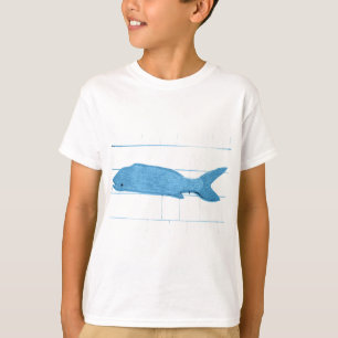 blaues Fischlogo T-Shirt