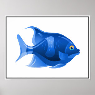 Blaues Fischplakat Poster