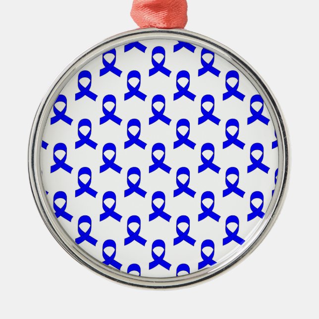 Blaues Flachmuster Ornament Aus Metall (Vorne)