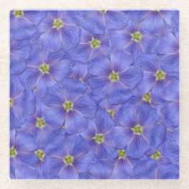 Blaues Flachs Nahtloses Muster Glasuntersetzer