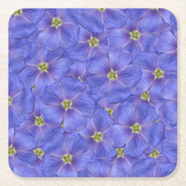 Blaues Flachs Nahtloses Muster Rechteckiger Pappuntersetzer