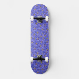 Blaues Flachs Nahtloses Muster Skateboard