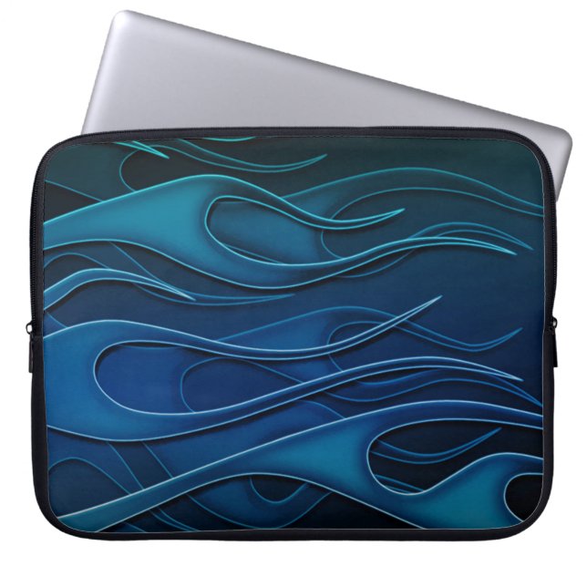 Blaues Flammenmuster Notebook-Sieb Laptopschutzhülle (Vorderseite)