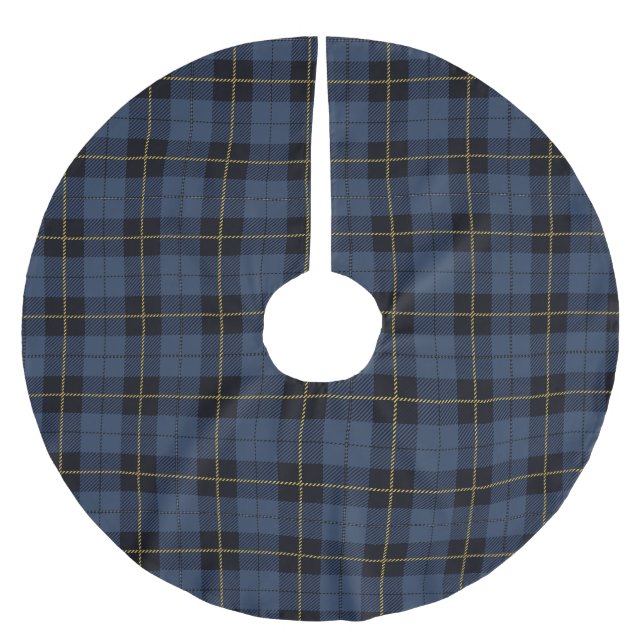 Blaues Flanellmuster Polyester Weihnachtsbaumdecke (Vorderseite)