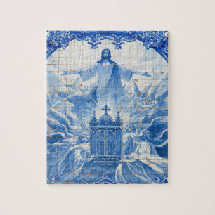 Blaues Fliesenmosaik Jesus, Portugal Puzzle