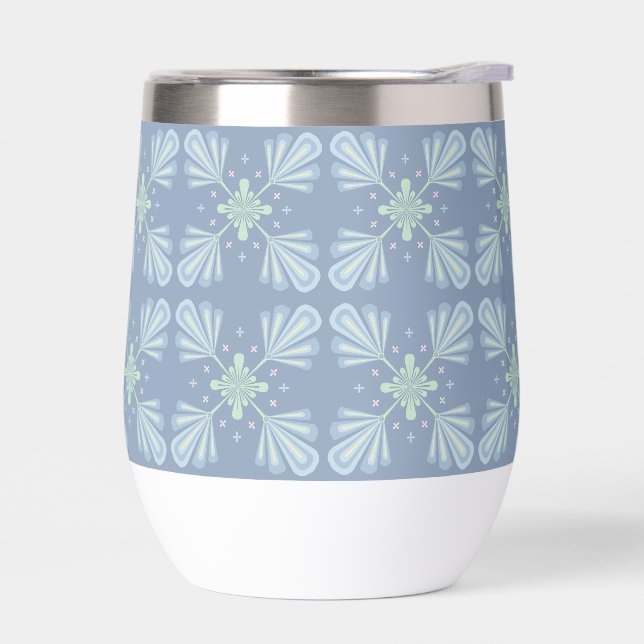 Blaues florales abstraktes Muster (Links)