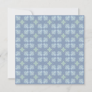 Blaues florales abstraktes Muster Feiertagskarte