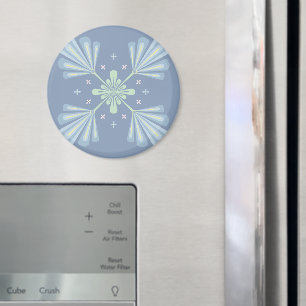 Blaues florales abstraktes Muster Magnet