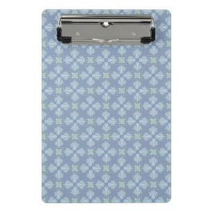 Blaues florales abstraktes Muster Mini Klemmbrett