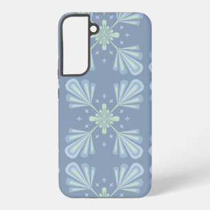 Blaues florales abstraktes Muster Samsung Galaxy Hülle