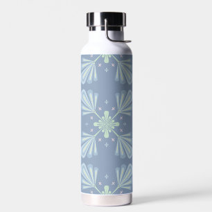 Blaues florales abstraktes Muster Trinkflasche