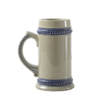 Blaues florales Buchstabe L Monogramm Kunst Tasse