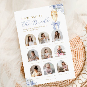 Blaues Florales Champagner Wie Alt ist die Braut S