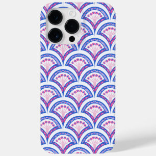 blaues florales Damastmuster  Case-Mate iPhone 14 Pro Max Hülle