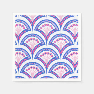 blaues florales Damastmuster Serviette